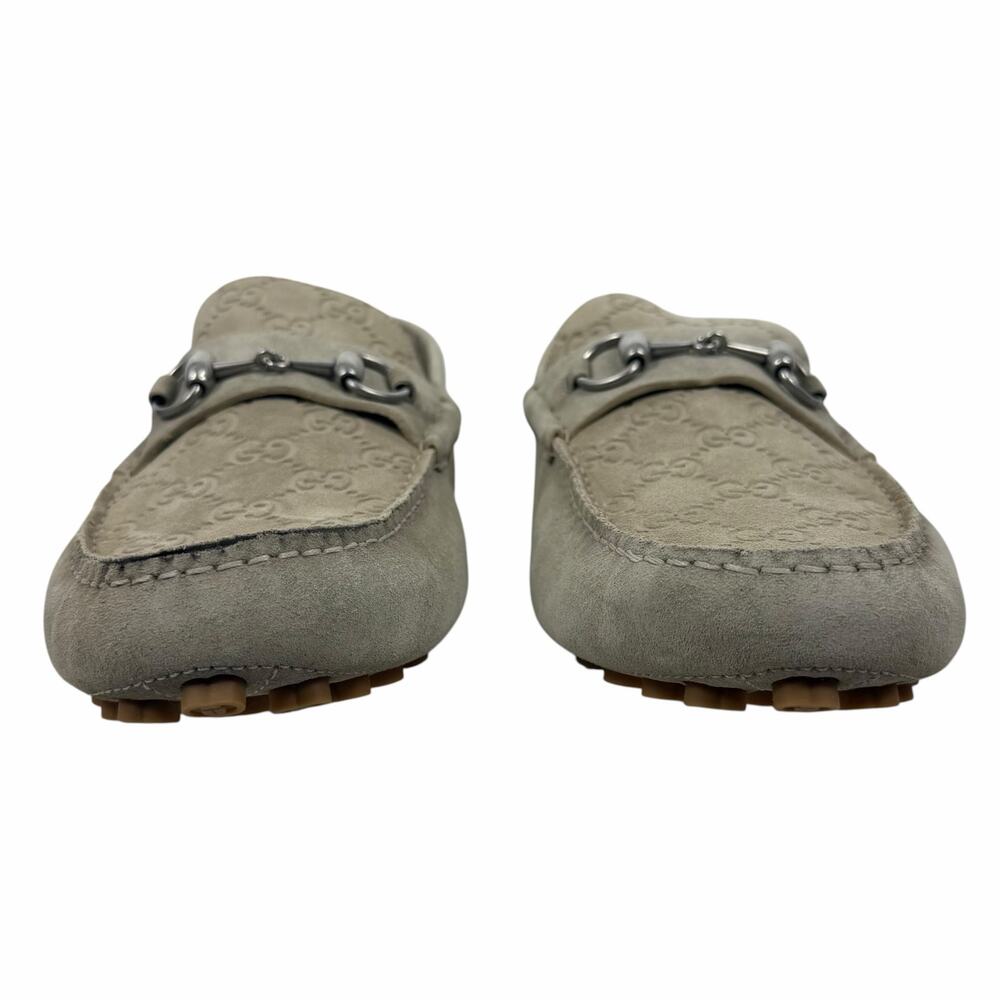 Gucci Byorn Guccisima Horsebit Suede Driver Loafer Oatmeal Size 11.5 - Picture 5 of 15